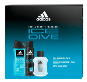 Adidas Ice Dive - voda po holení 100 ml + sprchový gel 250 ml + deodorant ve spreji 150 ml