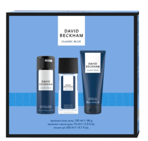 David Beckham Classic Blue - deodorant s rozprašovačem 75 ml + sprchový gel 200 ml + deodorant ve spreji 150 ml