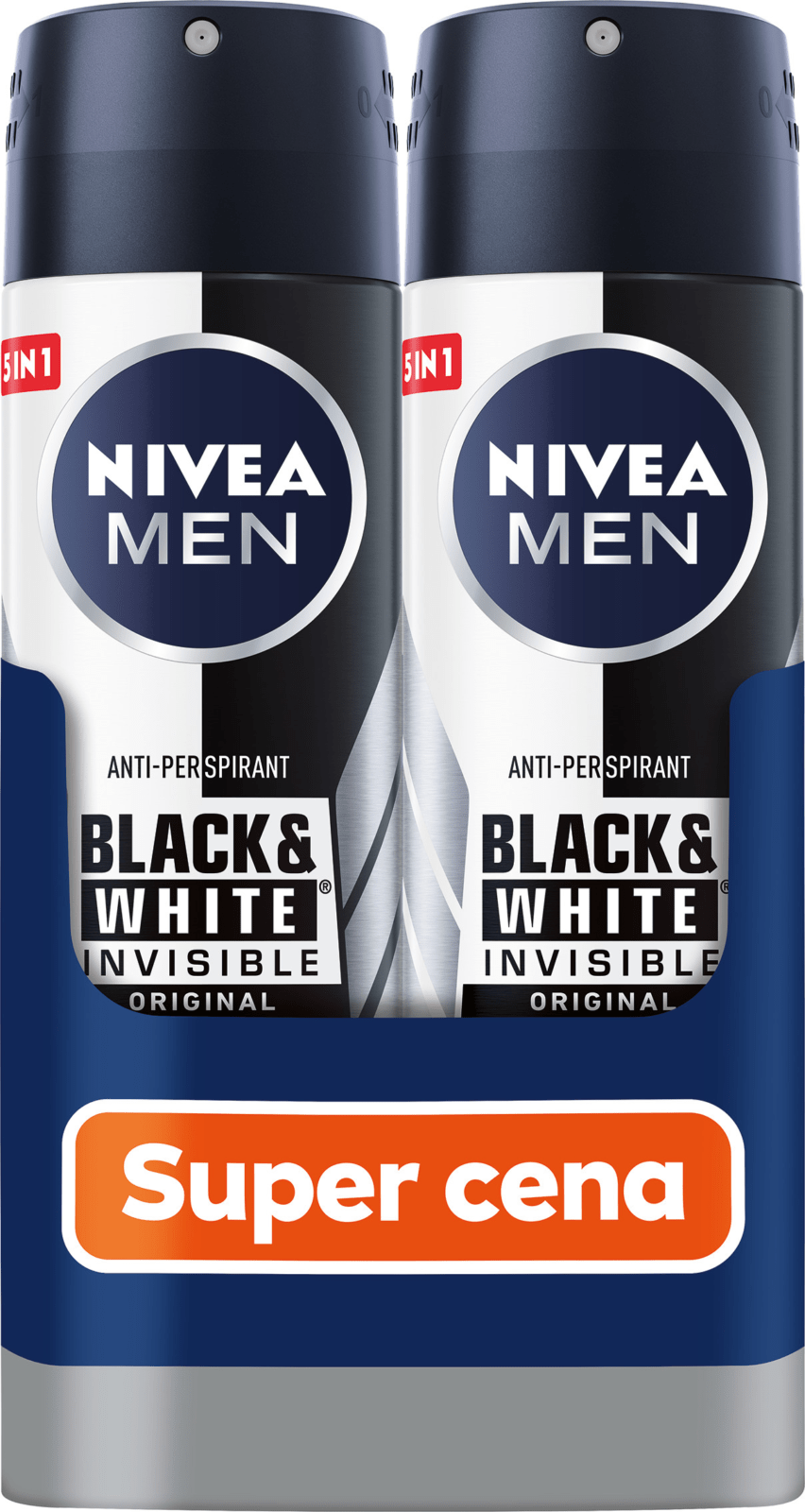 Nivea Antiperspirant ve spreji Men Black & White Invisible Original 2 x 150 ml